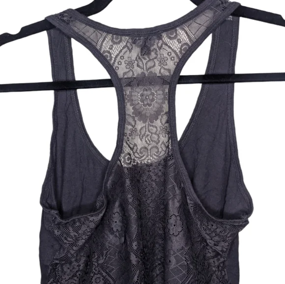 Express Dark Gray Lacy Racerback Tank Top 🖤✨ - Picture 5 of 6